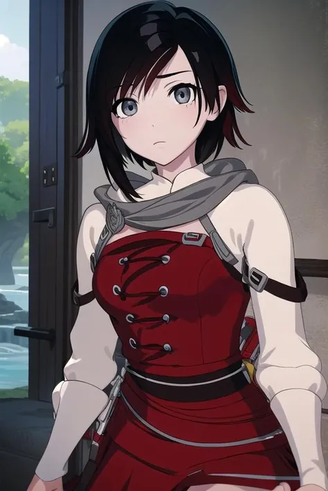 rubyrose, <lora:rubyrosev4-lora-nochekaiser:1>,
ruby rose, black hair, short hair, (grey eyes:1.5),
BREAK ,
BREAK looking at viewer,
BREAK outdoors,
BREAK <lora:GoodHands-vanilla:1>, (masterpiece:1.2), best quality, high resolution, unity 8k wallpaper, (illustration:0.8), (beautiful detailed eyes:1.6), extremely detailed face, perfect lighting, extremely detailed CG, (perfect hands, perfect anatomy),