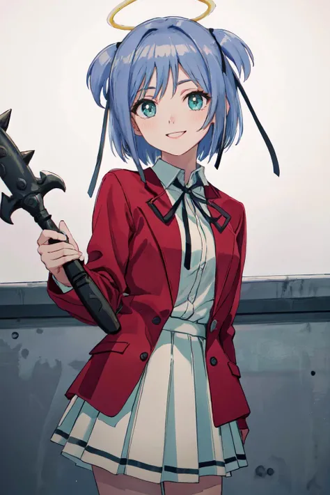 <lora:Mitsukai_Dokuro:1>mitsukaidokuro,bludgeon,red_jacket,white_skirt,
(best quality, masterpiece, RAW photo,ultra-detailed:1.2), <lyco:GoodHands-beta2:1.0>,1girl,solo,looking at viewer,smile,
