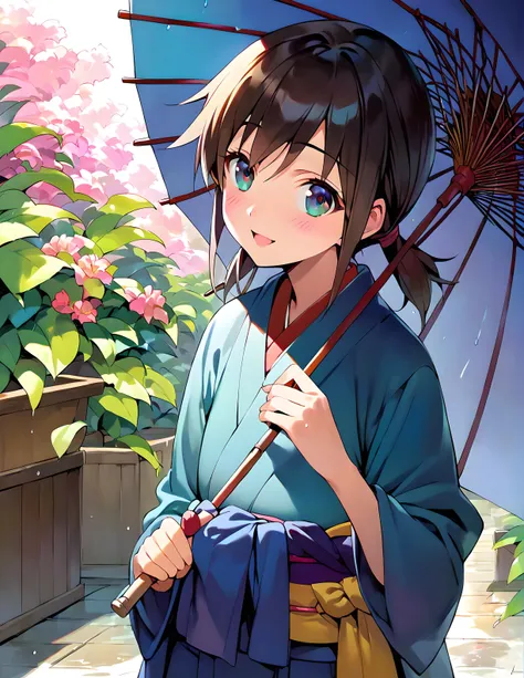 <lora:pony_xl_ayumi:0.8>,ayumi,score_9,score_8_up,score_7_up,source_anime,1girl,happy,;d,japanese garden,rainy days,cowboy_shot,japanese_clothes,light_blush,holding_umbrella,