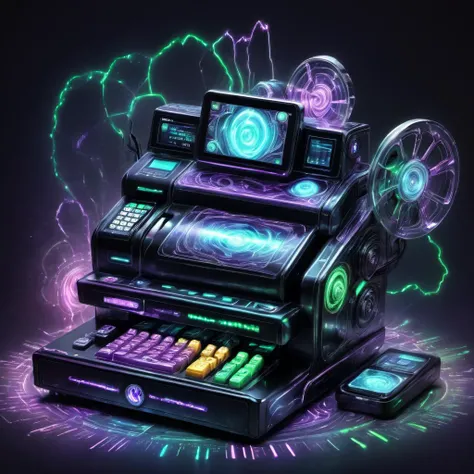 ((best quality)), ((masterpiece)), ((realistic,digital art)), (hyper detailed),DonMV01dfm4g1c3XL Cash Register, Laser Pointers,Regulatory Compliance Marks,Sprockets,Volume Settings (High/Low), Woven, Frosted, , octane rendering, raytracing, volumetric lighting, Backlit,Rim Lighting, 8K, HDR, scifi, tech, mechanical, futurism <lora:Voidmagic_XL_version-000014:0.75>