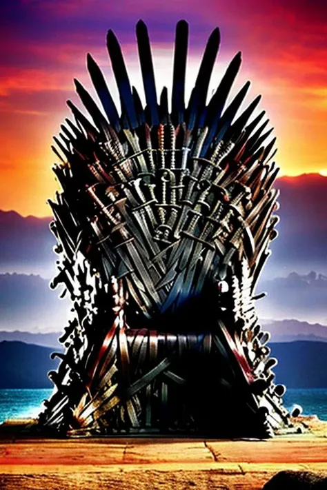 ironthronerv20 with background of beautiful view,bright color, long shot, master piece,4k, high quality