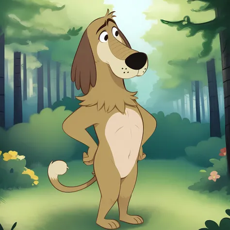 ((masterpiece, best quality)),solo,full body,  dukey, no humans, furry, dog,  <lora:DukeyJohnnyTest1:0.6>, forest,
