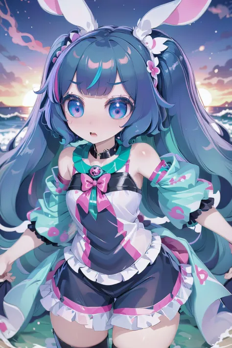 anime style, haughty,tr (nude:-1), 1girl, woman, (impressive Beach Bunny:1.3) catgirl, full body, [:seductive costume design,:0.2], bombshell hair, slate blue hair, curly hair,Spiral Curls, toned hourglass figure, japanese, (brightly lit interior, in a witch's house:1.3), medium breasts, narrow waist<lora:EnvyCuteXL06:1>