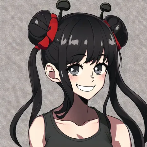 <lora:powtaytow3333:1>, powtaytow3333, cartoon, background, 1girl, animal ears, artist name, black hair, character name, hair bun, long hair, simple background, smile, solo, white background
