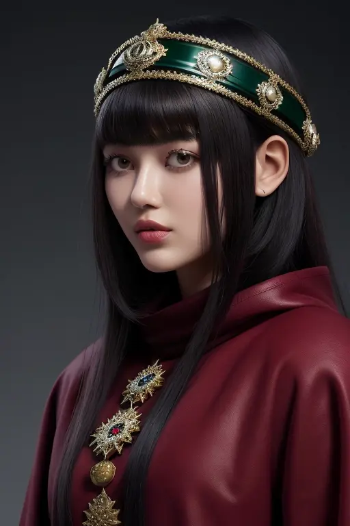 a beautiful empress portrait, black hair, perfect brown eyes, with a brilliant, impossible striking big Christmas headpiece, clothes Santa robes, everything Christmas, snow, symmetrical, dramatic studio lighting, rococo, baroque, greens, asian, hyperrealism, closeup, D&D, fantasy, intricate, elegant, highly detailed, digital painting, artstation, octane render, 8k, concept art, matte, sharp focus <lora:00_NewJeans_Danielle-000003:1>
