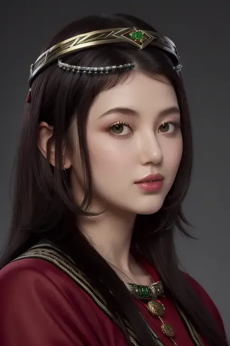 a beautiful empress portrait, black hair, perfect brown eyes, with a brilliant, impossible striking big Christmas headpiece, clothes Santa robes, everything Christmas, snow, symmetrical, dramatic studio lighting, rococo, baroque, greens, asian, hyperrealism, closeup, D&D, fantasy, intricate, elegant, highly detailed, digital painting, artstation, octane render, 8k, concept art, matte, sharp focus <lora:00_NewJeans_Danielle-000006:1>