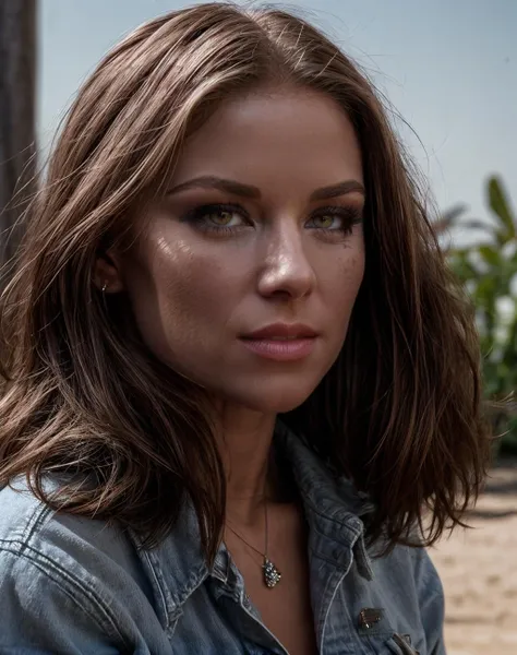 (realistic, photorealistic), cinematic film still realistic, <lora:quiron_JuliaTaylor_v1_Lora:0.97> JuliaTaylorQuiron woman, . shallow depth of field, vignette, highly detailed, high budget Hollywood movie, bokeh, cinemascope, moody, epic, gorgeous, film grain, grainy, realistic, a woman Tug of war wearing Denim jacket and Linen pants: Lightweight, breathable pants made from linen fabric, ideal for warm weather.,, (high quality skin), (high detailed face skin), (realistic iris), (realistic pupils), (skin pores), (skin imperfections:0.27),
