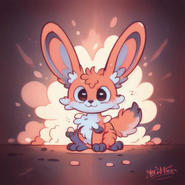 cute australian Pastel Red Medium Dark Red fox rabbit chibi feral <lora:Retro_Style:1> <lora:sharpie:0.8> <lora:fairy:0.6> glow photograph ultra detailed