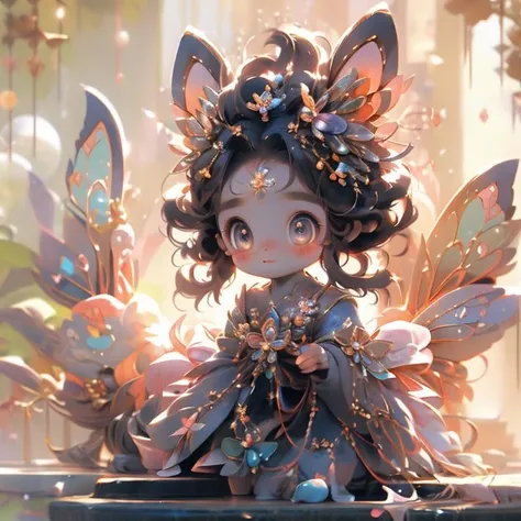 <lora:fairy:0.8>1 girl, cute fairy, 10 years old, full of energy, <lora:Guofeng blindbox_20230706102852:1>