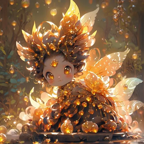 <lora:fairy:0.8>1 girl, lovely citrine fairy, 10 years old, full of energy,<lora:Guofeng blindbox_20230706102852:1>