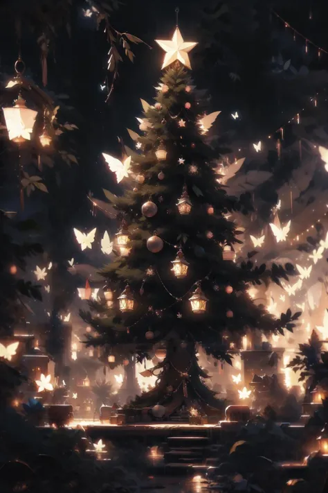 <lora:Night scene_20230715120543:0.7> Night scene:0.7, giant Christmas tree, <lora:fairy:1>