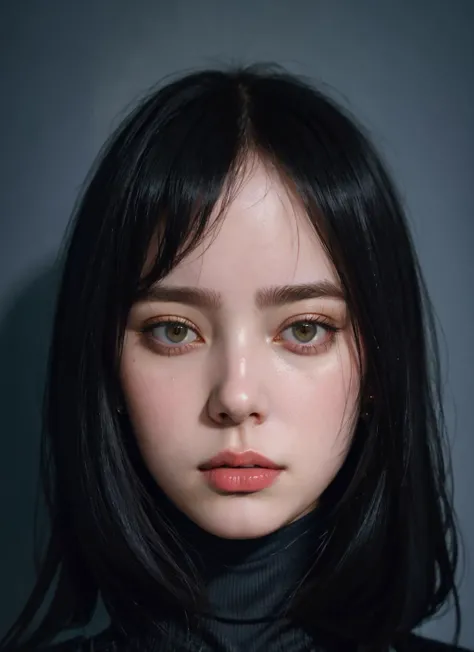 A stunning intricate full color portrait of (sks woman:1),
wearing a black turtleneck,
epic character composition,
by ilya kuvshinov, alessio albi, nina masic,
sharp focus, natural lighting, subsurface scattering, f2, 35mm, film grain <lora:Billie_Eilish:1> <lora:milkingmachine:1>