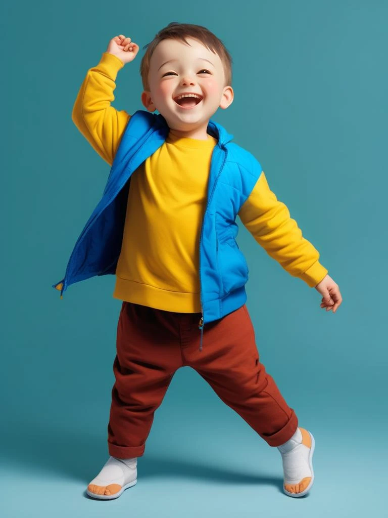 a boy happy, full body