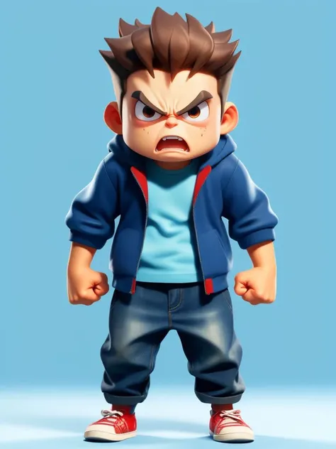 a boy angry, full body