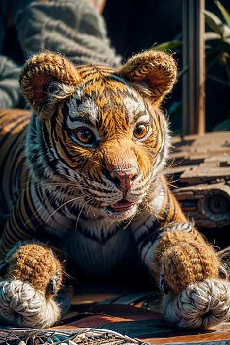 knittedstyle, a tiger toy in the jungle <lora:knittedstyle2:1.5> <lora:add_detail:1>