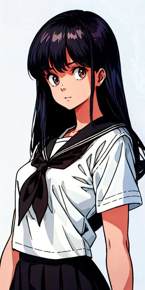 1girl,A beautiful young girl with long, black hair wearing a sailor uniform,<lora:flat2:-0.2>,<lora:boldline2:-0.5>,<lora:saturation:0.0>,<lora:noline:-0.5>,,<lyco:kimagure:0.8>