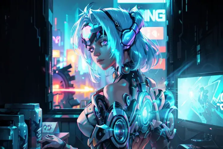 1girl, cyber punk, city, kos-mos, android, noir  <lora:xenosaga_kos-mos-10:0.5> , <lora:NeonNoir-000002:0.3> NeonNoir, a masterpiece, 8k resolution, dark fantasy concept art, dynamic lighting, hyperdetailed, intricately detailed, Splash screen art,  deep color, Unreal Engine, volumetric lighting, complementary colors