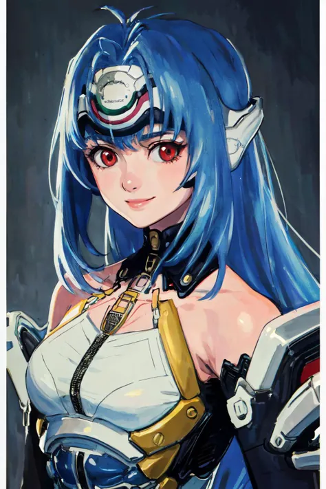 (best quality, masterpiece, RAW photo,ultra-detailed:1.2), <lyco:GoodHands-beta2:1.0>,1girl,solo,looking at viewer,smile <lyco:xenosaga_kos-mos-10:1.5>kos-mos