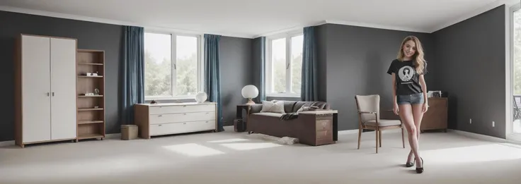A room designed by Dieter Rams in a realistic Photo.
A robot designed by Dieter Rams in the middle.
Beautiful woman jp-Mishav2-3050 is in this room.
She has long curly blond hair and soft breasts and an awesome smile, dressed in a tshirt and denim shorts, sitting on a Chair.
((A alien movie cover inspired by Alessandro Biffignandi on the tshirt)).
<lora:Alessandro-Biffignandi_sd1.5_v0.43:1>
 <lora:0_Dieter-Rams_SD1.5_v1:1>
<lora:Denim Shorts by Stable Yogi:0.2>