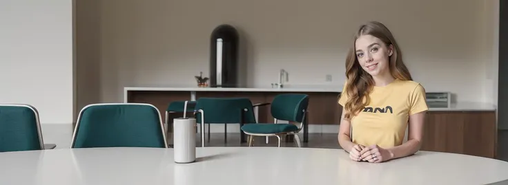 A room designed by Dieter Rams.
A realistic Photo.
Beautiful woman jp-Mishav2-3050 in a room.
She has long curly blond hair and soft breasts. Awesome smile.
Dressed in a yellow tshirt and denim shorts.
The Woman sitting on a Chair.
((A Monument designed by Dieter Rams on the table.))
<lora:Denim Shorts by Stable Yogi:0.2>
<lora:Alessandro-Biffignandi_sd1.5_v0.43:1>
<lora:0_Dieter-Rams_SD1.5_v1:1>