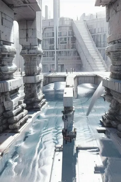 vast empty scenes, (catwalks:1.2), (arch:0.8), (pillars:0.8) , pipes, fern , (eco-brutalism:1.2), vast scenery <lora:Blame!:1.1> ,watah, ((concrete temple, rocks)) <lora:watah:0.7>, niaokan <lora:niaokan_final:0.7>