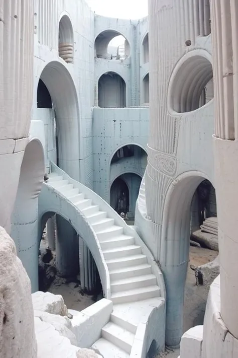 vast empty ruins, huge scenes, (catwalks:1.2), (arch:0.8), (pillars:0.8) , pipes, fern , (eco-brutalism:1.2), vast scenery <lora:Blame!:1.1> ,watah, ((concrete temple, rocks)) <lora:watah:0.7>