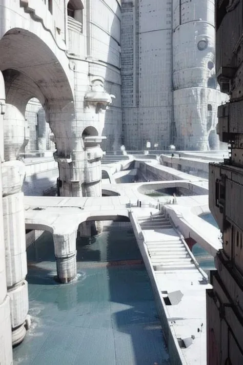vast empty scenes, (catwalks:1.2), (arch:0.8), (pillars:0.8) , pipes, fern , (eco-brutalism:1.2), vast scenery <lora:Blame!:1.1> ,watah, ((concrete temple, rocks)) <lora:watah:0.7>, niaokan <lora:niaokan_final:0.7>