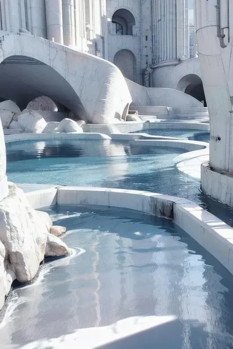 vast empty scenes, (catwalks:1.2), (arch:0.8), (pillars:0.8) , pipes, fern , (eco-brutalism:1.2), vast scenery <lora:Blame!:1.1> ,watah, ((concrete temple, rocks)) <lora:watah:0.7>