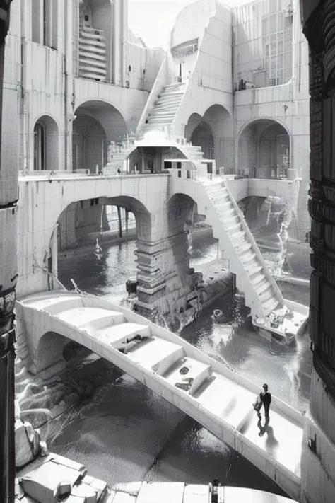 vast empty scenes, (catwalks:1.2), (arch:0.8), (pillars:0.8) , pipes, fern , (eco-brutalism:1.2), vast scenery <lora:Blame!:1.1> ,watah, ((concrete temple, rocks)) <lora:watah:0.7>, niaokan <lora:niaokan_final:0.7>