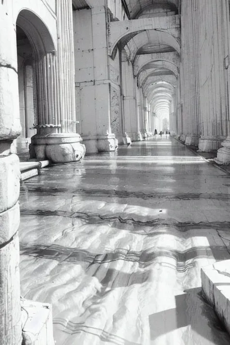 vast empty scenes, (catwalks:1.2), (arch:0.8), (pillars:0.8) , pipes, fern , (eco-brutalism:1.2), vast scenery <lora:Blame!:1.1> ,watah, ((concrete temple, rocks)) <lora:watah:0.7>