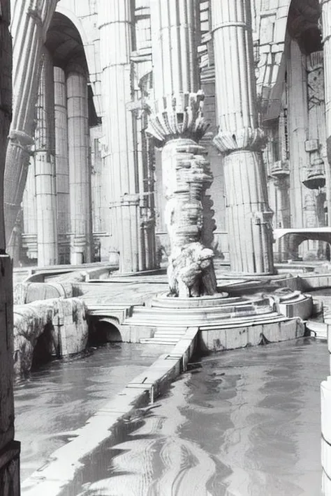 vast empty scenes, (catwalks:1.2), (arch:0.8), (pillars:0.8) , pipes, fern , (eco-brutalism:1.2), vast scenery <lora:Blame!:1.1> ,watah, ((concrete temple, rocks)) <lora:watah:0.7>