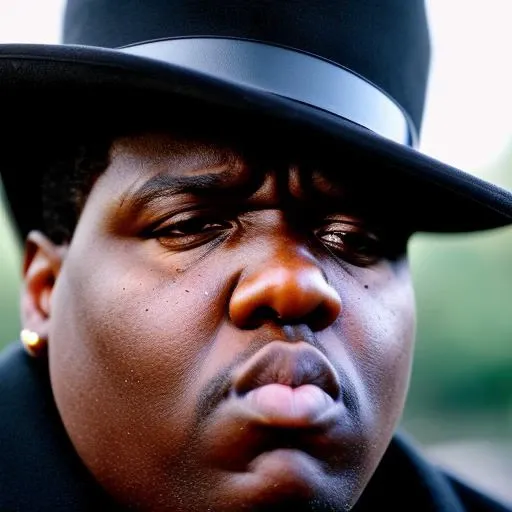 RAW photo, (60 years old:1.4) biggie smalls, wrinkles, grey hair, (high detailed skin:1.2), 8k uhd, dslr, soft lighting, high quality, film grain, Fujifilm XT3 <lora:biggie:0.8>