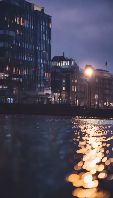 cinematic photo of a city by the river, 35mm photograph, film, bokeh, professional, 4k, highly detailed