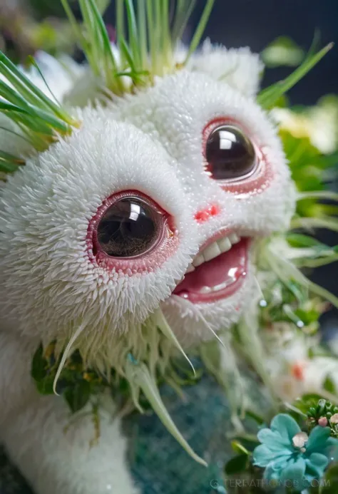 Cute creature from Space. terraforming. Cute Flora, Miki Asai Macro photography, close-up, hyper detailed, trending on artstation, sharp focus, studio photo, intricate details, highly detailed, by greg rutkowski detailed face, detailed skin