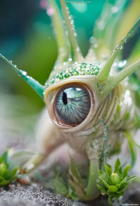 Cute creature from Space. terraforming. Cute Flora, Miki Asai Macro photography, close-up, hyper detailed, trending on artstation, sharp focus, studio photo, intricate details, highly detailed, by greg rutkowski detailed face, detailed skin