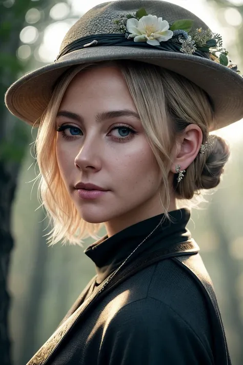 beautiful woman (EPM1ch43l4Murphy:.99): a woman at a (folk festival:1.1), perfect blonde hair, hair upsweep updo, wearing sexy iridescence (compression shirt), (people in background:1.1), (Fantasy forest with giant mushrooms and whimsical creatures), (face focus), modelshoot style, (extremely detailed CG unity 8k wallpaper), professional majestic (photography by Maginel Wright Enright Barney:1.1), 24mm, exposure blend, hdr, extremely intricate, High (Detail:1.1), dramatic, soft cinematic light, (looking at viewer), (detailed pupils), 4k textures, soft cinematic light, elegant, ((((cinematic look)))), soothing tones, insane details, hyperdetailed, ("In Jernau we trust!":1.1)