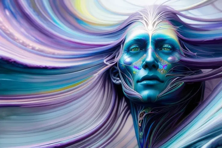 Kavellion style learned_embeds realistic painting of a stunningly beautiful woman, rainbow hair, blue eyes, sexy, highly detailed, 8k, very detailed, trending on artstation, concept art, award winner, amazing, intricate, illustration, fantasy art, ethereal, sharp focus, illustration, art by artgerm and greg rutkowski and magali villeneuve and Bastien Lecouffe-Deharme