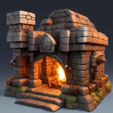 extreme close up of dwarven blacksmith forge