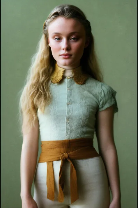 a photo of (((medium body))) a young woman ZaraLarsson01, ((halo braid)), upper body, slender, photograph by peter jackson, style of lord of the rings, big collar, (((waist))), arms on waist  <lora:ZaraLarsson01-000005:1>,  <lora:add_detail:1>, front view, Photorealistic, Hyperrealistic, Hyperdetailed, analog style, detailed skin, matte skin, soft lighting, subsurface scattering, realistic, heavy shadow, masterpiece, best quality, ultra realistic, 8k, golden ratio, Intricate, High Detail, film photography, soft focus, RAW candid cinema, 16mm, color graded portra 400 film, remarkable color, ultra realistic, textured skin, remarkable detailed pupils, realistic dull skin noise, visible skin detail, skin fuzz, dry skin, shot with cinematic camera, detailed skin texture, (blush:0.5), (goosebumps:0.5), subsurface scattering