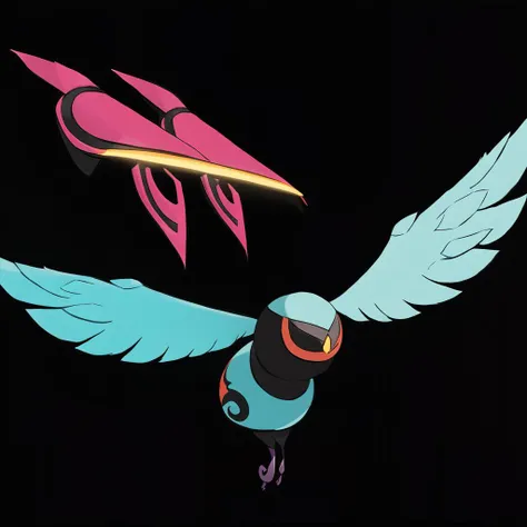 <lora:pokemon_pony_xl:1>, Type: Fighting, Type: Ground Egg Group: Flying, is a pokemon creature that The creature's shadow is tinged with Red hints mirroring its Flying essence in the absence of light,Beneath its eyes are Magenta markings that are thought to ward off evil spirits,The animal's fur changes color with the seasons, blending seamlessly into its surroundings,Its wings fold into intricate patterns resembling ancient symbols, each telling a different story,The creature's hindquarters are adorned with Cyan tufts that signal its mood score_9, score_8_up, score_7_up, score_6_up, score_5_up, score_4_up. Simple black background, (Masterpiece:1.3) (best quality:1.2) (high quality:1.1)