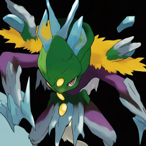 <lora:pokemon_pony_xl:1.2>, Type: Steel, Type: Poison Egg Group: Water 3 Its knees are capped with Bronze armor that it uses to deliver devastating kicks,Its forehead is adorned with a Purple horn that channels Ice energy,Its song consists of a series of Green notes, each with a specific meaning understood by its kind.,The monster's growl reverberates through the ground, sending vibrations that can be felt from afar,Its breath forms Yellow clouds on cold days visual evidence of its Flying nature,It possesses a Green undercoat that it sheds seasonally, which is highly sought after for its insulating properties.,The animal's mane can stand on end, each hair ending in a Magenta tip that can conduct Poison energy.,The animal's fur can stand on end and emit a Gray light providing illumination in the darkest environments,Its hind limbs contain pockets of Dragon gas, enabling brief bouts of flight,Its kneecaps are adorned with yellow (orange:0.8) gems that are believed to store mystical powers, score_9, score_8_up, score_7_up, score_6_up, score_5_up, score_4_up. Simple black background, (Masterpiece:1.3) (best quality:1.2) (high quality:1.1)