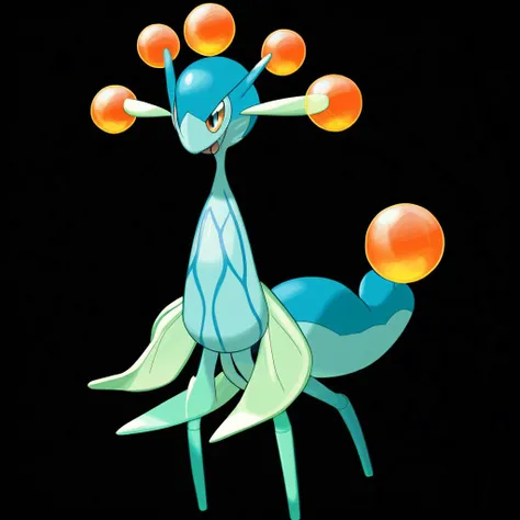 <lora:pokemon_pony_xl:0.6>, Type: Flying, Type: Ice Egg Group: Not obtainable The Pokémon has a retractable spike on its tail for protection during combat,The animal's breath is visible as a Turquoise mist, carrying the faint scent of its primary food source,The animal's heartbeat can be felt through its chest, resonating with a calming White glow,The creature's sneeze can cause a mini Cyan storm complete with lightning and thunder albeit on a very small scale,Its footprints leave a Fuchsia residue that nourishes the soil, promoting the growth of Bug plants.,It has a delicate Turquoise plume on its head that it uses for display during courtship rituals.,Its tail ends in a Orange orb that glows when it's excited or in danger,The monster's tail splits into three Magenta-tipped prongs, each capable of precise and independent movement.,The monster's hide secretes a Yellow oil when it is excited or stressed which has a unique fragrance,Eyes that glow faintly in the dark, revealing hidden depths of wisdom and untold secrets, score_9, score_8_up, score_7_up, score_6_up, score_5_up, score_4_up. Simple black background, (Masterpiece:1.3) (best quality:1.2) (high quality:1.1)