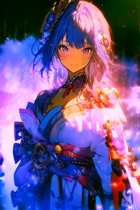 (Loved Professional 3D rendering:1.3) of (Graphic novel:1.3),(Amusing:1.3) A photo of a girl, <lora:RaidenShogun-HandsFix:0.8> purple hair, long hair, kimono, shogun,CGSociety,ArtStation,(Saturated:1.3), shiny, shiny hair, shiny skin, shiny clothes