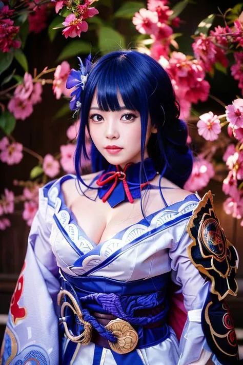 best quality, ultra-detailed, masterpiece, finely detail, highres, 8k wallpaper,beautiful detailed eyes,highly detailed skin,extremely delicate and beautiful girls,masterpiece,real,upper body,outdoors,<lora:JapaneseDollLikeness_v15:0.3> ,<lora:RaidenShogun-HandsFix:0.8>,Raiden Shogun \(genshin impact\)