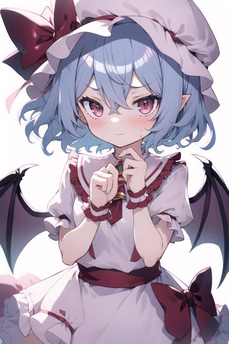 masterpiece, best quality,1girl, remilia_scarlet, hat, short_hair, short_sleeves,
