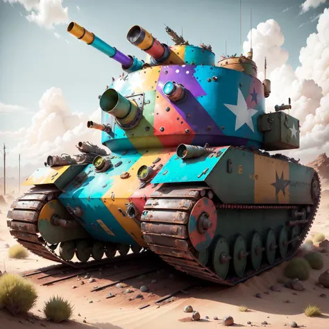 <lora:CircusPunkAIv2-000010:0.9>
CircusPunkAI colorful tank
, detailed, intricate