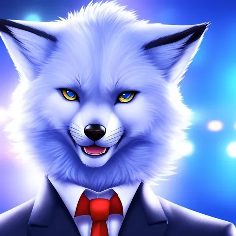 (Bipolar Photo:1.3) of (Realistic:1.3),(Happy:1.3) solo furry male artic fox in sport suit, detalied face and eyes, monocle,,Highly Detailed,(Electric Colors:1.3),(close portrait:1.3),(Masculine:1.4),attractive,handsome,calendar pose,perfectly detailed eyes,studio lighting,thematic background