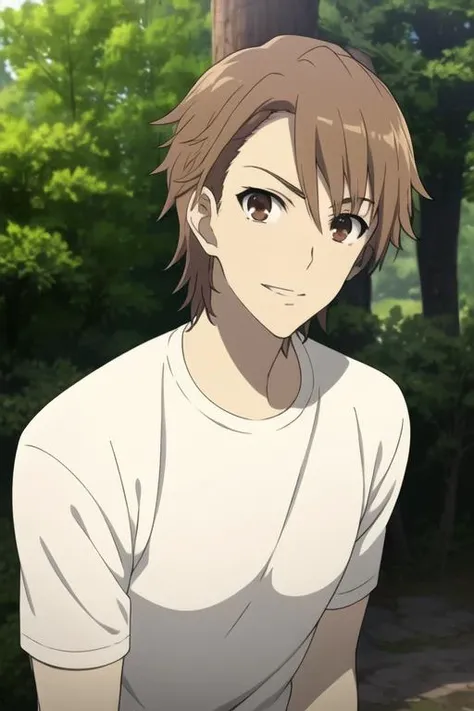 masterpiece, best quality, high quality, 1boy, solo, male focus, looking at viewer, upper body, <lora:teshigawara_naoya:0.78>, teshigawara_naoya, brown hair, brown eyes,