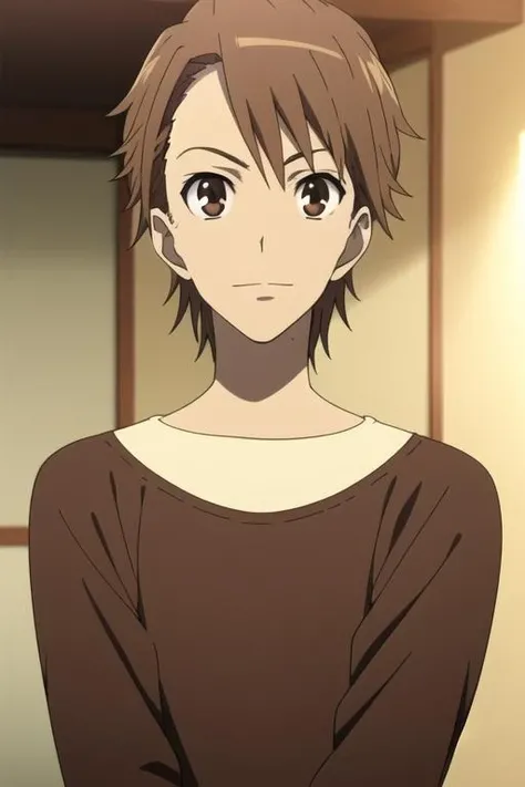 masterpiece, best quality, high quality, 1boy, solo, male focus, looking at viewer, upper body, <lora:teshigawara_naoya:0.76>, teshigawara_naoya, brown hair, brown eyes, <lora:animemix_v3_offset:0.55>