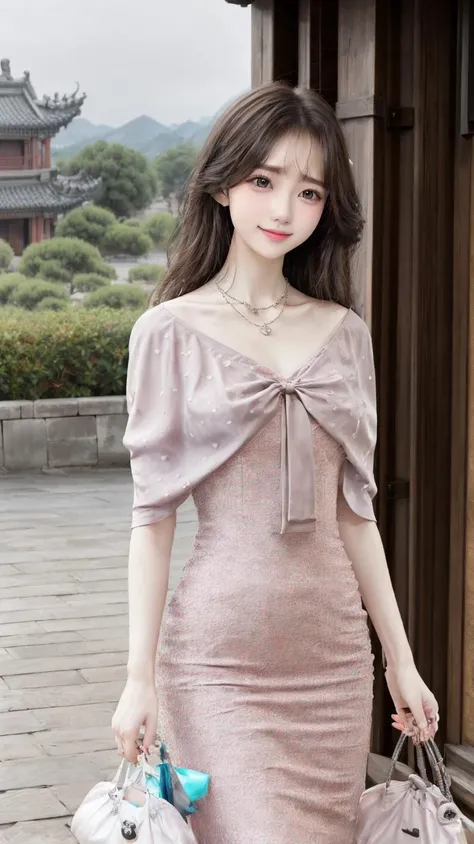 (best quality),[masterpiece],((beautiful:0.75) cute girl:0.75),long hair,knees up,necklace,jewelry,looking at viewer,front lens,ancient Chinese town,ancient Chinese building,dusk,sunshine,chinese garden,
<lora:add_detail:0.8>,
<lora:evening dress S7:0.75> dress